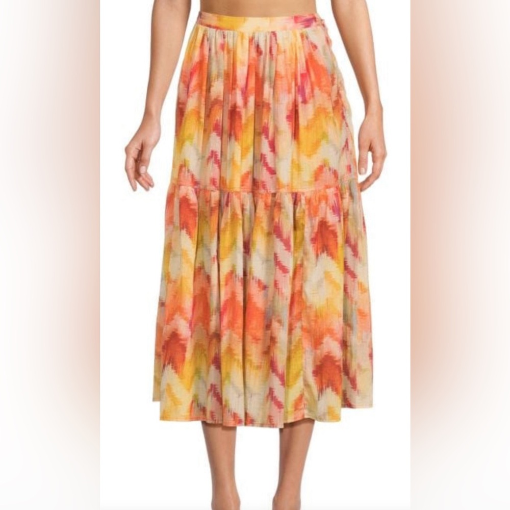 BA & SHJupe Amalia Chevron Print Midi Skirt